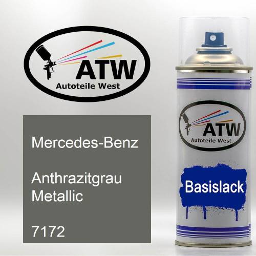 Mercedes-Benz, Anthrazitgrau Metallic, 7172: 400ml Sprühdose, von ATW Autoteile West.